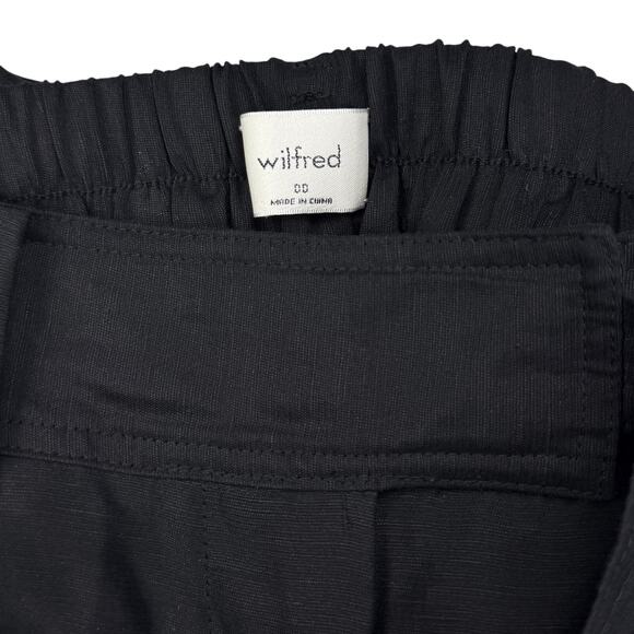 WILFRED Aritzia Kafka Cargo Pants Linen Blend Size 00 Black - Picture 4 of 5
